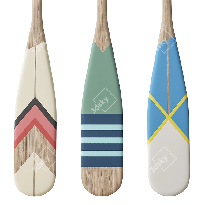 Lake House Oar Set 3D model image 7