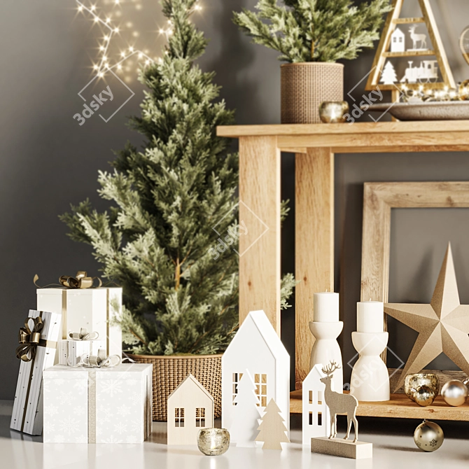 Festive Living Room Decor Set 3D model image 2