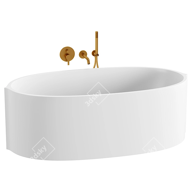 Elegance Stone Bath Tub 1620mm 3D model image 2