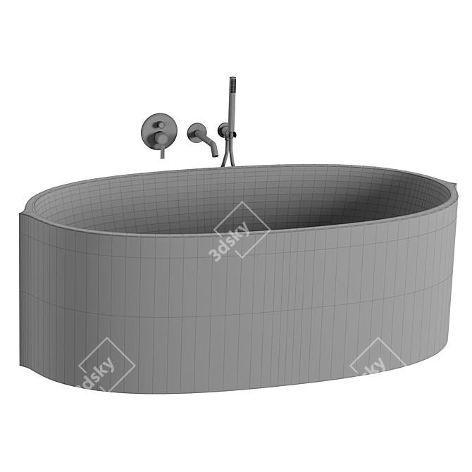 Elegance Stone Bath Tub 1620mm 3D model image 4