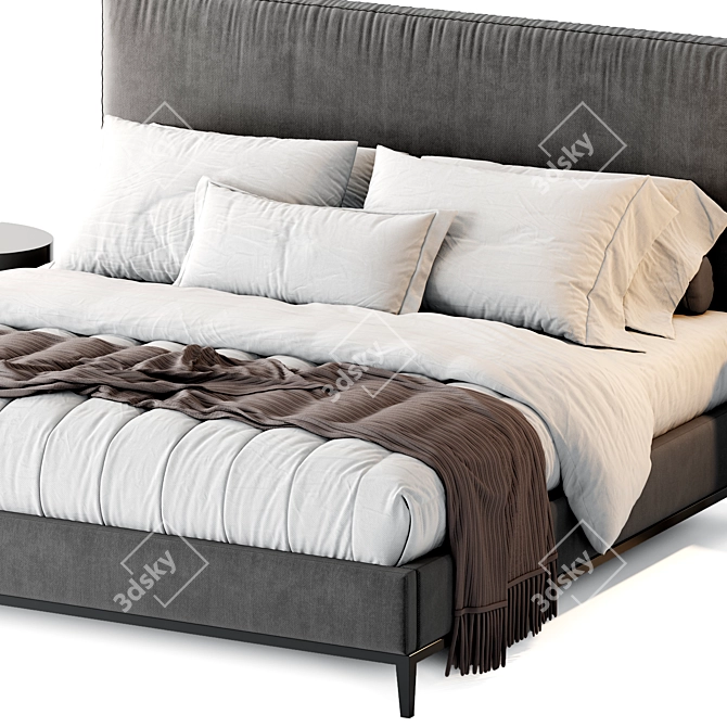 RH Italia Panel Fabric Bed 3D model image 4