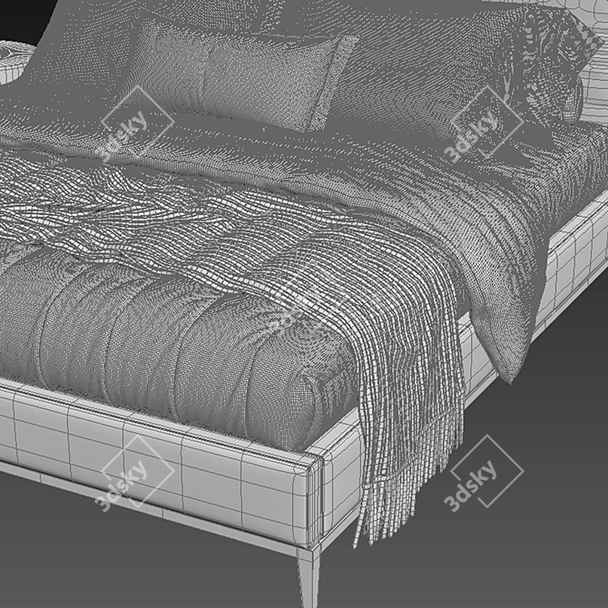 RH Italia Panel Fabric Bed 3D model image 11