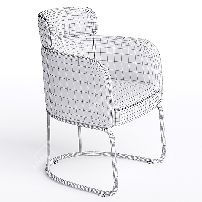 Elegant Upholstered Fabric Armchair 3D model image 3