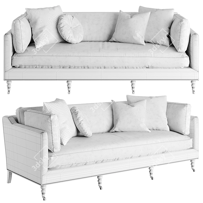 Luxury Margot Velvet Sofa 3D 3D model image 6