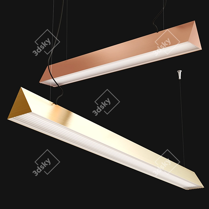 Sleek Stick Pendant Lamp Collection 3D model image 3