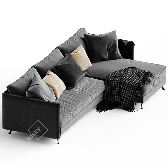 Modern Sofia Corner Sofa Fabric 3D model image 2