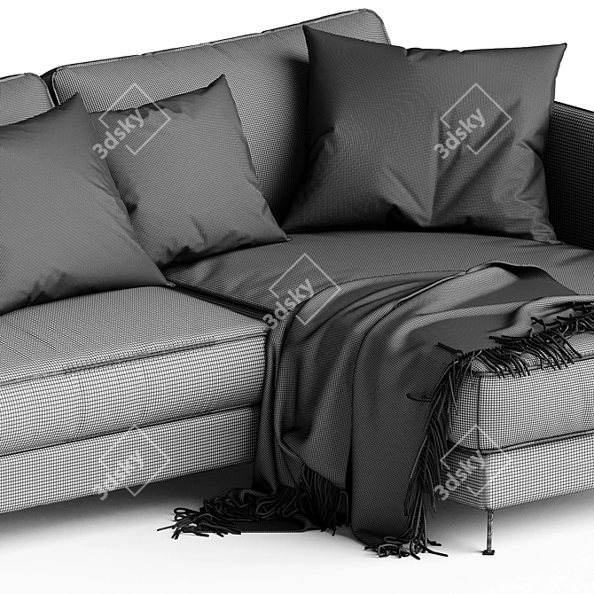 Modern Sofia Corner Sofa Fabric 3D model image 3