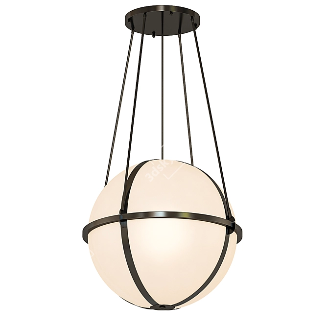 Glossy Cylindrical Pendant Light 3D model image 1