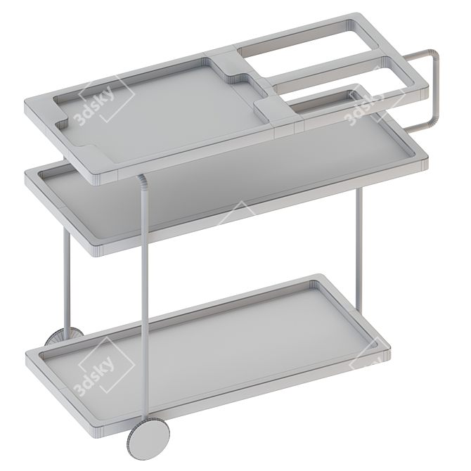 Sleek Serving Cart With Luxury Touch 3D model image 3