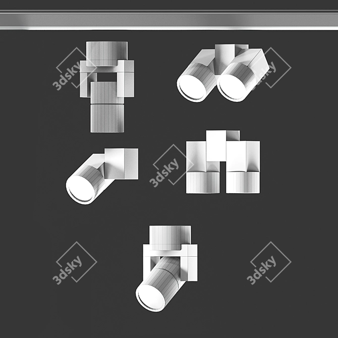 Ceiling Lighting Set: Rotatable Fixtures 3D model image 6