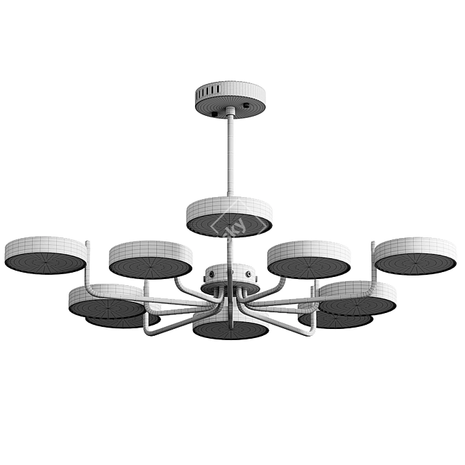 Sleek TAVIS Modern Chandelier 3D model image 3