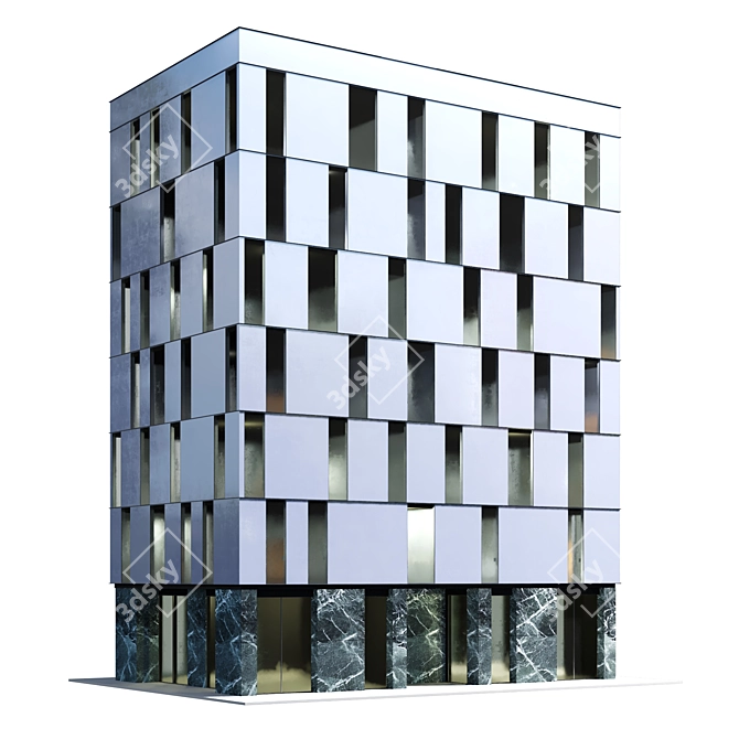 Modern Office Building 3D Model 3D model image 1