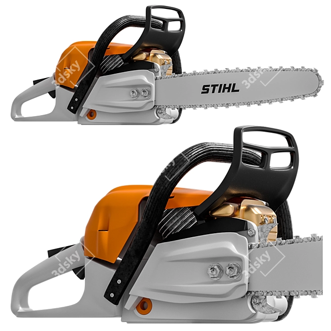 STIHL MS 261 Chainsaw with Animated Chain 3D model image 3