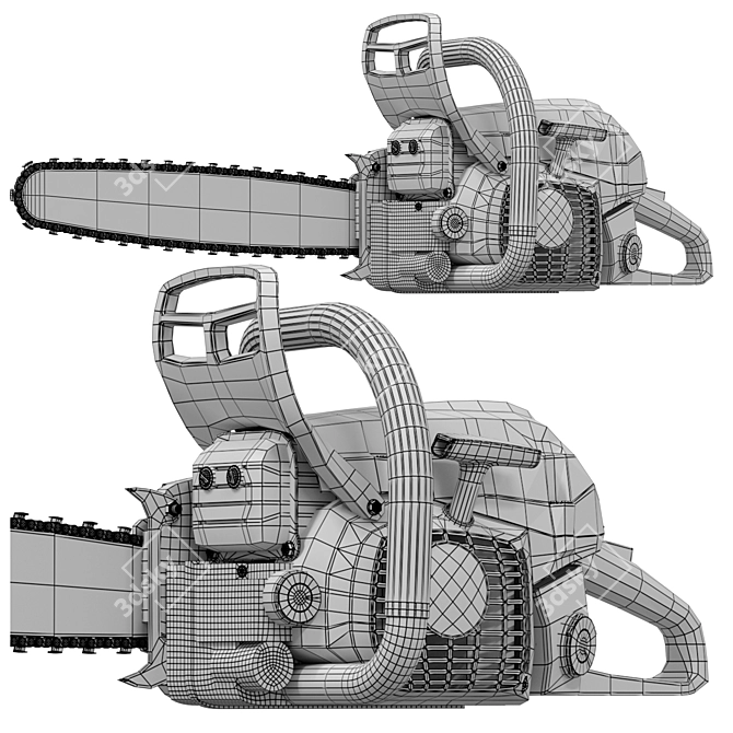 STIHL MS 261 Chainsaw with Animated Chain 3D model image 5