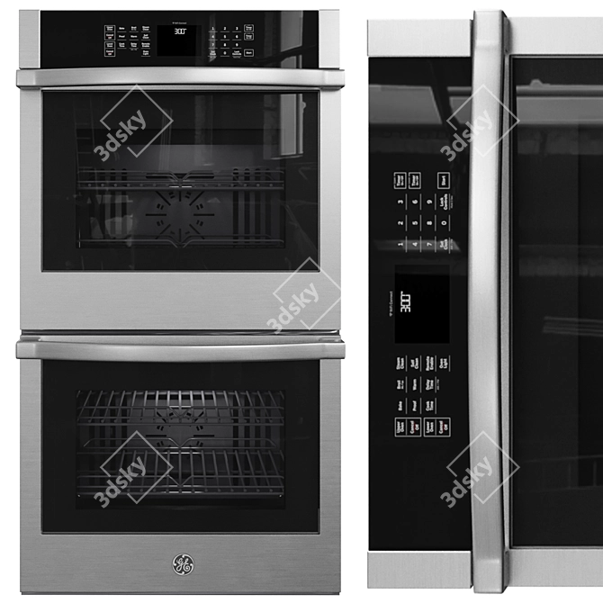 Modern GE Appliance Collection Set 3D model image 2