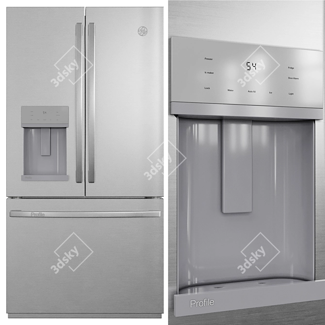 Modern GE Appliance Collection Set 3D model image 3