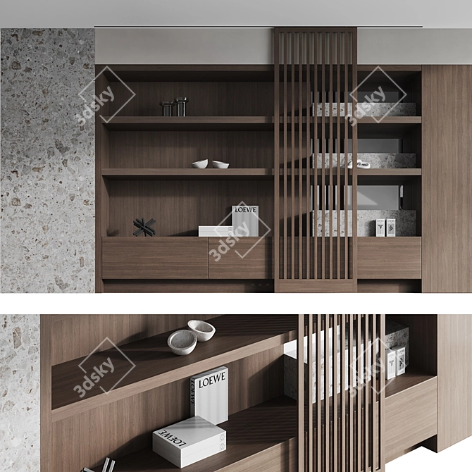 Luxury Terrazzo Wardrobe Set 3D model image 1