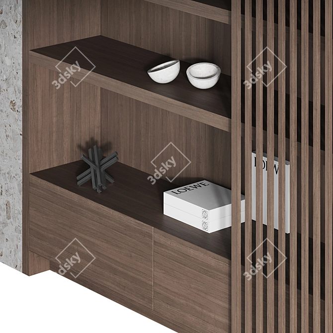 Luxury Terrazzo Wardrobe Set 3D model image 4