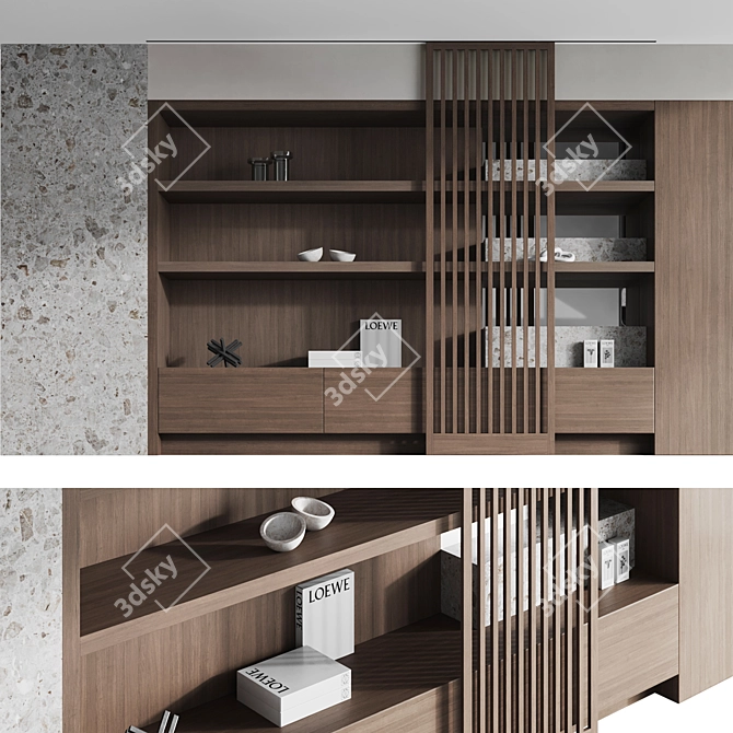 Luxury Terrazzo Wardrobe Set 3D model image 7