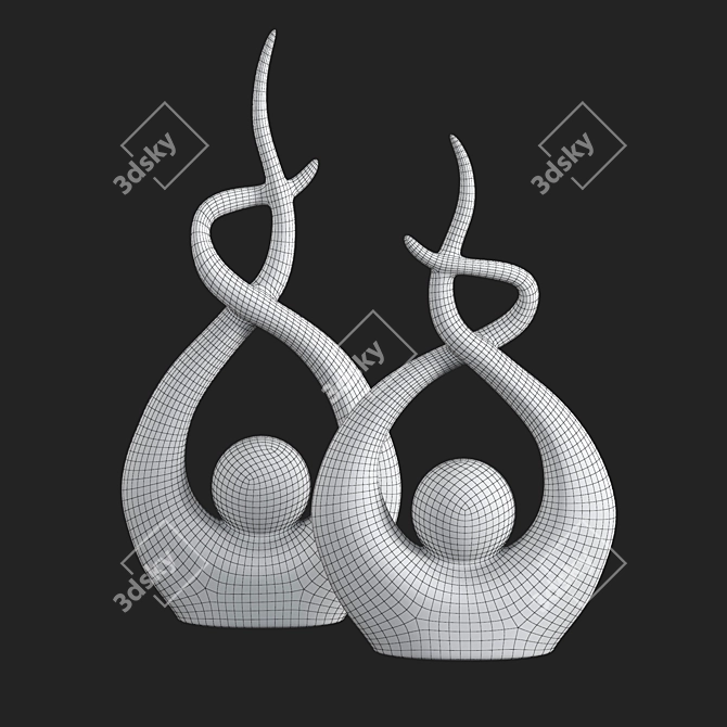 Abstract Ceramic Art Figures 3D model image 5