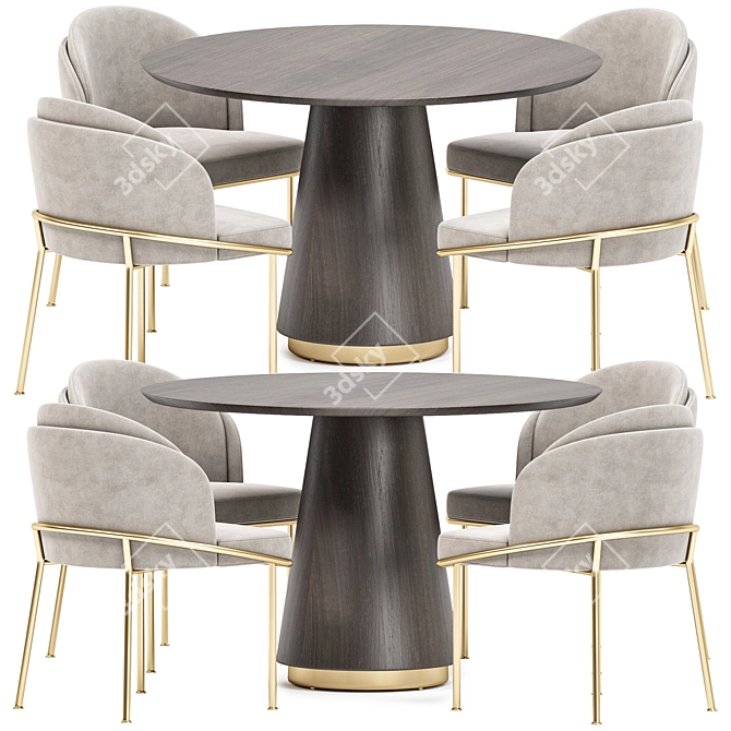 Modern Dining Set Collection Rendered in High-Quality Formats 3D model image 1