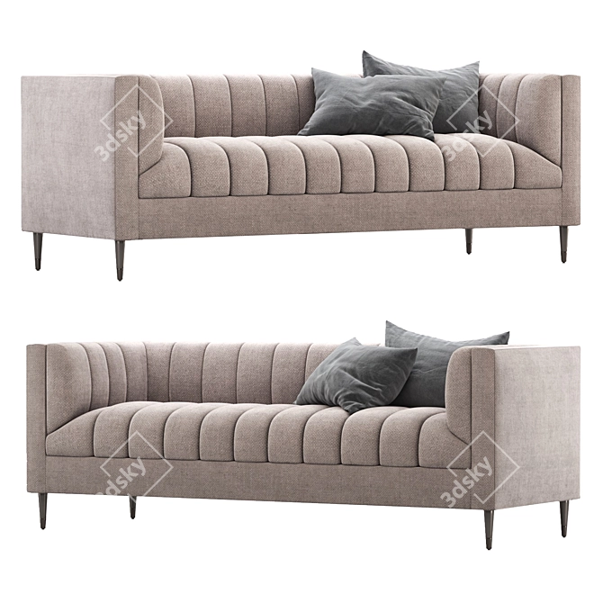 Modern Poly Upholstered Milton Sofa 3D model image 1