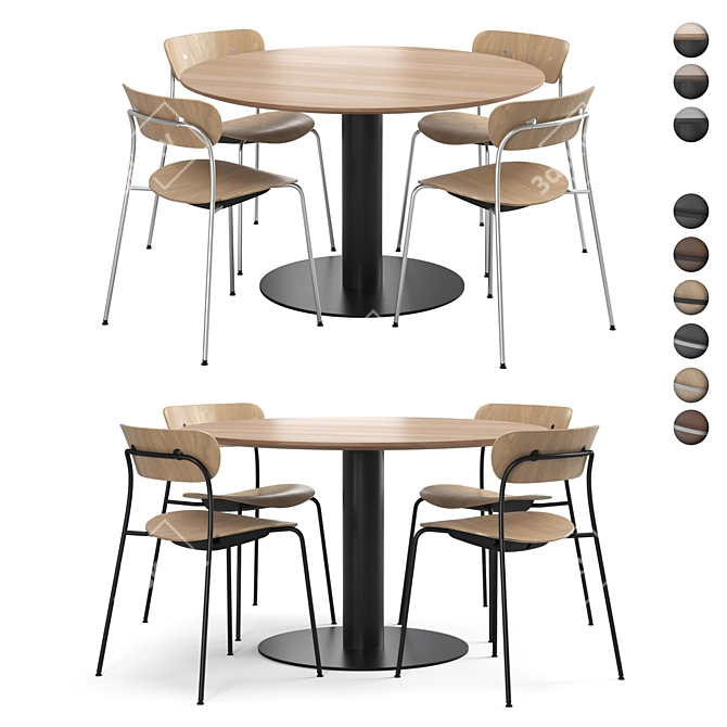 Pavilion AV1 Chair & SK12 Table 3D model image 1