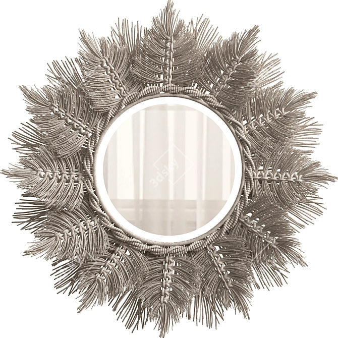 Boho Macrame Hanging Mirror 3D model image 1