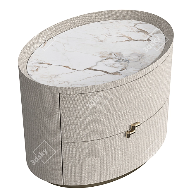 Marble Gloss Bedside Table 3D model image 3