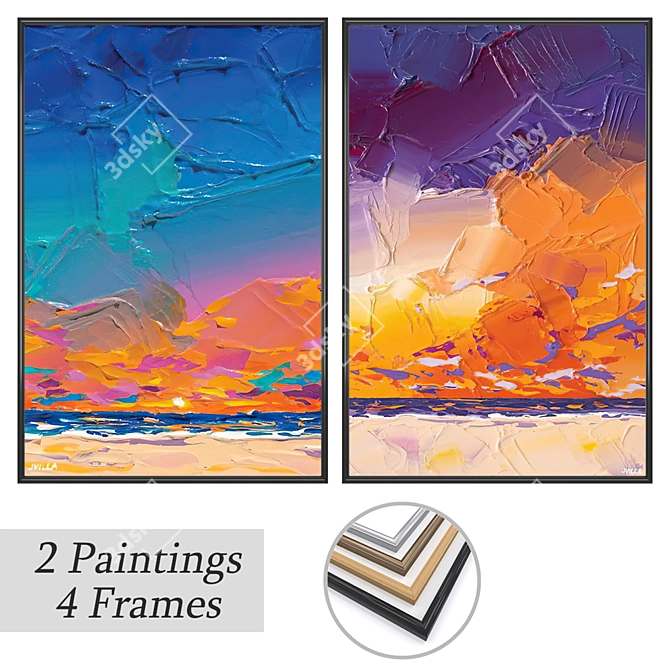 Artwork Set with Frame Options 3D model image 1