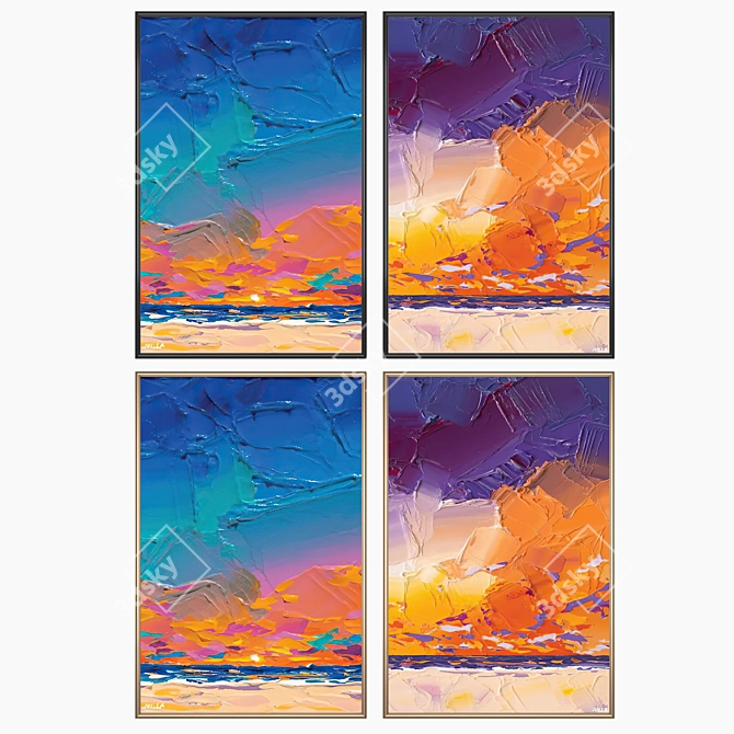 Artwork Set with Frame Options 3D model image 2