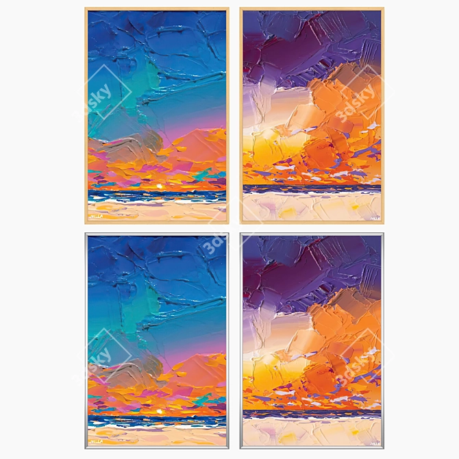 Artwork Set with Frame Options 3D model image 3