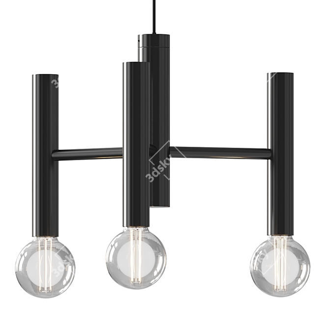 Minimalist Black Parker Ceiling Light 3D model image 3