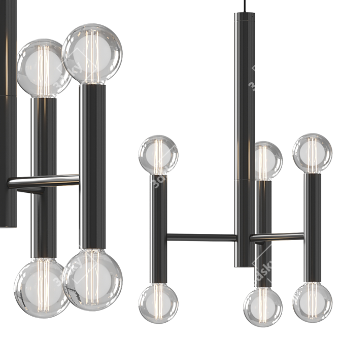 Modern Parker 6 Light Pendant 3D model image 4