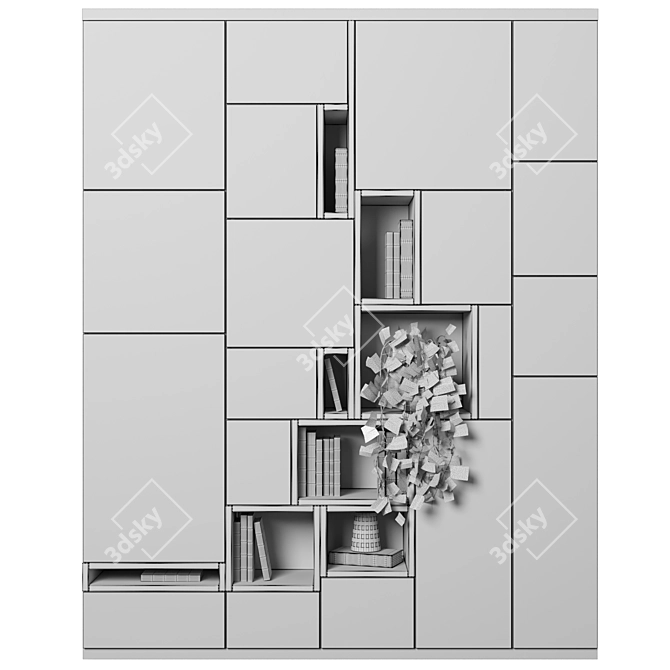 Modular High-Quality Shelf System 3D model image 4