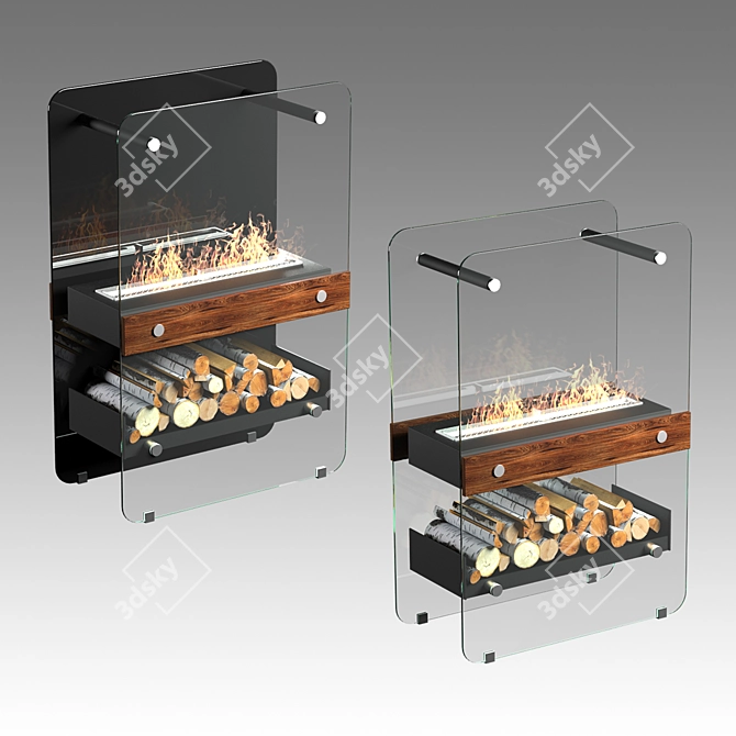 Lux Fire Floor Bio Fireplaces 3D model image 1