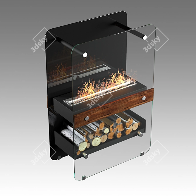 Lux Fire Floor Bio Fireplaces 3D model image 2