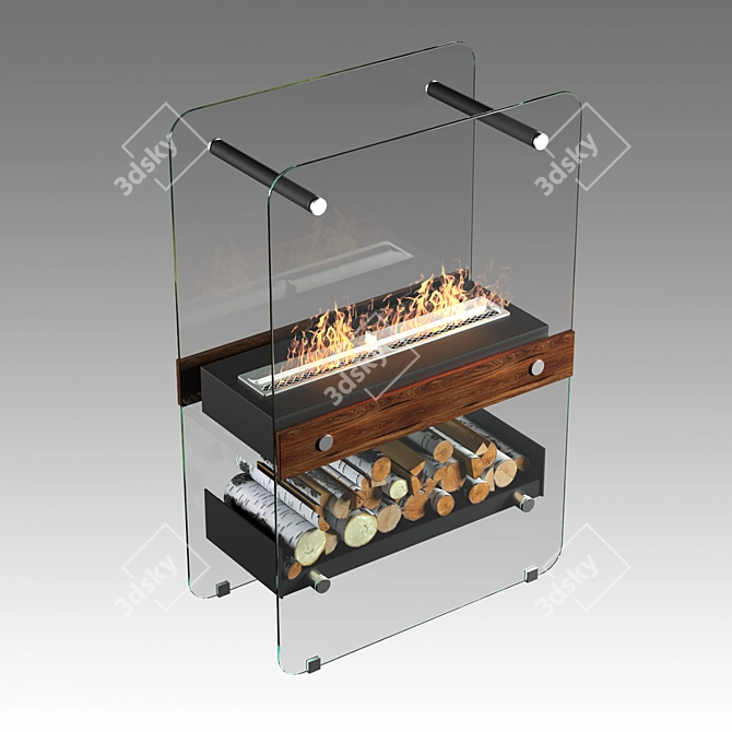 Lux Fire Floor Bio Fireplaces 3D model image 3