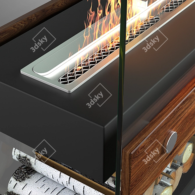 Lux Fire Floor Bio Fireplaces 3D model image 10