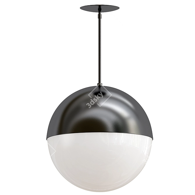 Modern White Globe Pendant Light 3D model image 1