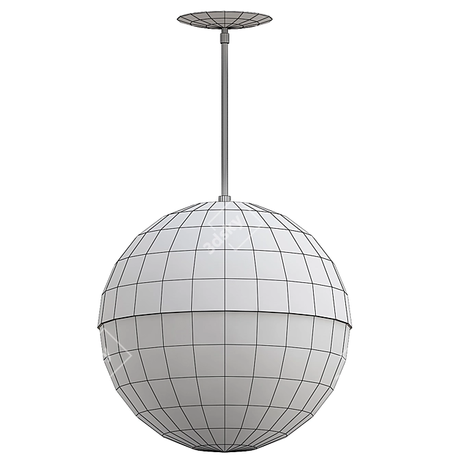 Modern White Globe Pendant Light 3D model image 2