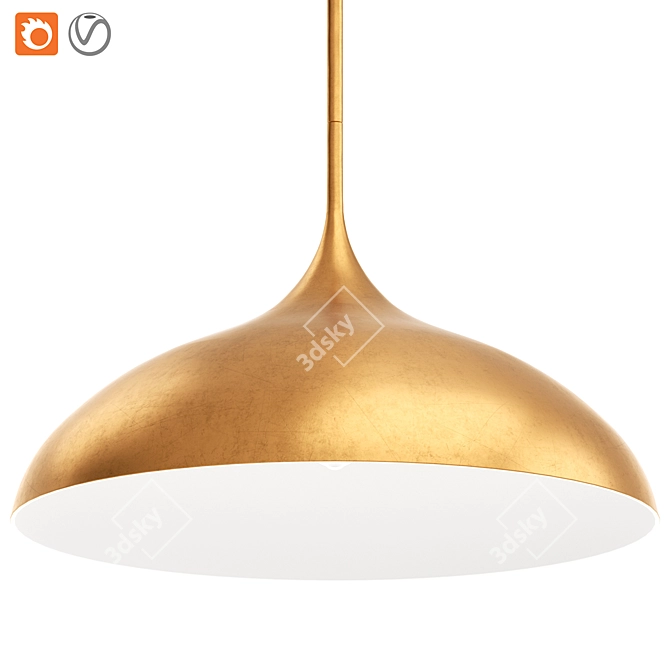 Chic Modern Pendant in 3 Colors 3D model image 2