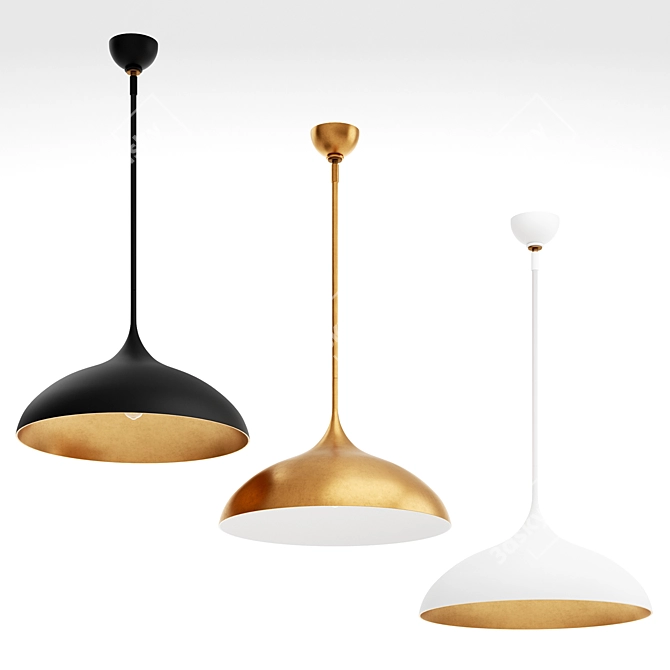 Chic Modern Pendant in 3 Colors 3D model image 3