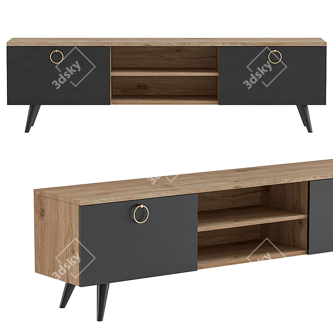 Modern TV Sideboard: Sea Design 3D model image 1