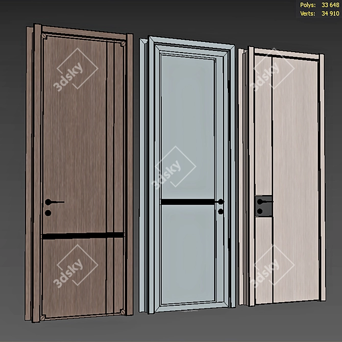 Modern Interior Doors Collection 3D model image 5