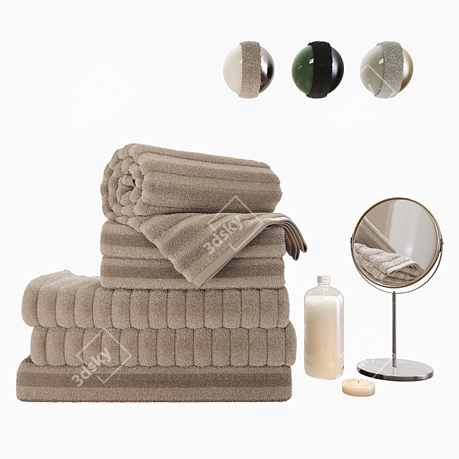 Bathroom Decor Set with Towels 3D model image 1