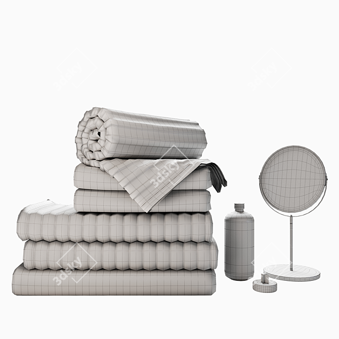 Bathroom Decor Set with Towels 3D model image 4