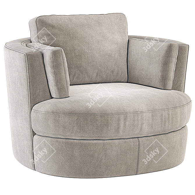 Luxury Velvet Swivel Chair 3D 3D model image 1