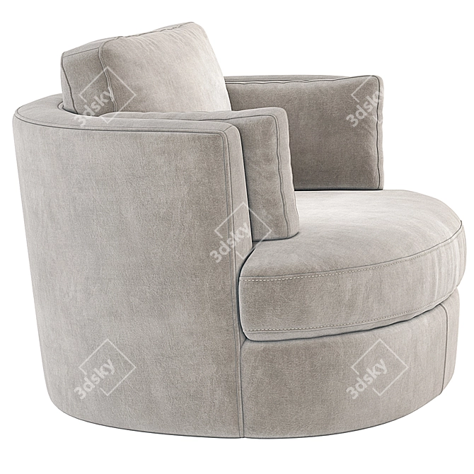 Luxury Velvet Swivel Chair 3D 3D model image 3