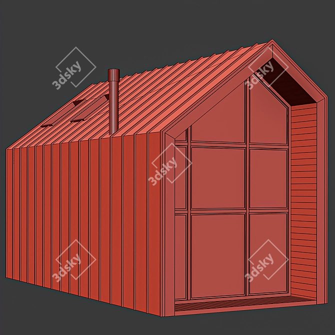 Rustic Cottage Barn House 3D model image 3